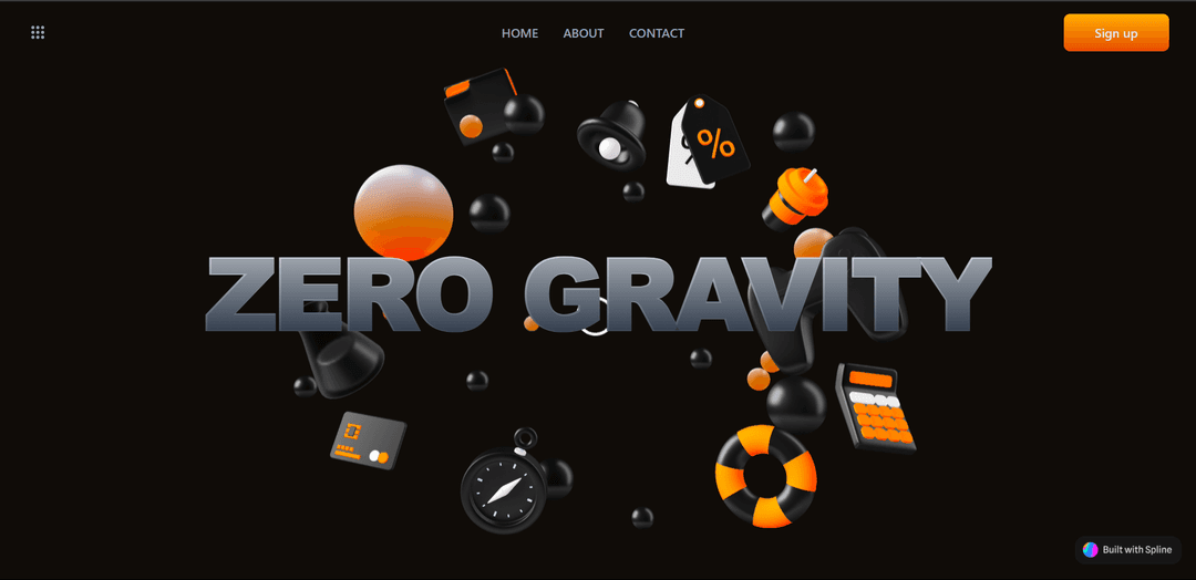 Zero Gravity landing Page